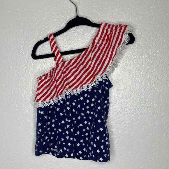 Fourth Of July Outfit Bundle USA Stars & Stripes Shorts and Tank Top 2/4T - Picture 6 of 8
